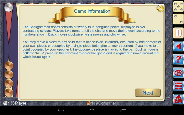 Backgammon V+ android App screenshot 0